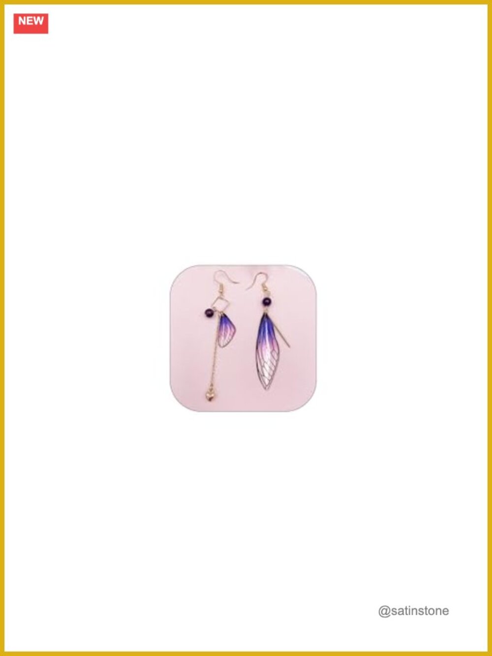 Butterfly Wing Dangle Earrings Brass French Wire Women Fairy Jewelry
